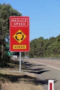 89OD Aluminium Frangible Pole for reduce speed sign, RMS Waratah, Newcastle NSW